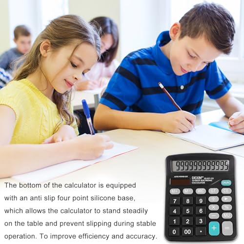 Diompirux 2 Pieza diseño Compacto Calculadora Básica, Calculadora de Escritorio Doble Potencia (Solar y batería), Calculadora Básica con Pantalla LCD Grande de 12 Dígitos, para Escuela,Hogar,Oficina - imagen 5