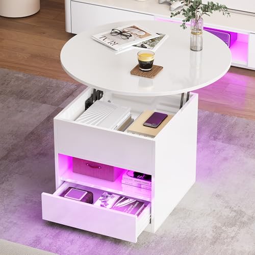 Table basse ronde réglable pour optimiser les petits salons encombrés - 8