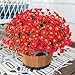 Daisy Artificial Flowers for Outdoors Decoration, 6 Bundles Fake Plants Flowers Bouquet Faux Flowers for Outdoor Planter Look Real UV Resistant Silk Flowers for Outside Front Door Porch Patio, Red
