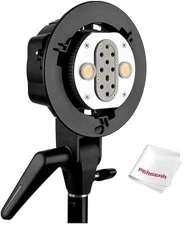 Godox AD-B2 Dual Power Twin Head Bowens Mount to Install 2 AD200 Pocket Flash with PERGEAR Cleaning Cloth
