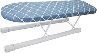 Mini tabla de planchar antideslizante con patas plegables, mesa de planchar para dormitorio, hogar, color azul
