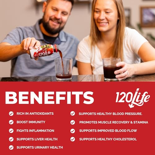 120/Life Blood Pressure Support, Beet Root Juice, Pomegranate Extract, Cranberry Juice, Tart Cherry, Hibiscus, and Magnesium (8 Fl Oz, Pack of 14) - Gluten-Free & Vegan