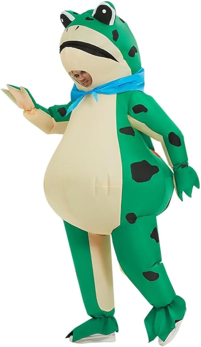 Beauenty Adult Inflatable Alien Costume,Inflatable Green Alien Mascot Costume Party Cosplay Clothing Masquerade Halloween Party Festival Stage Performance,Size High 2.2m