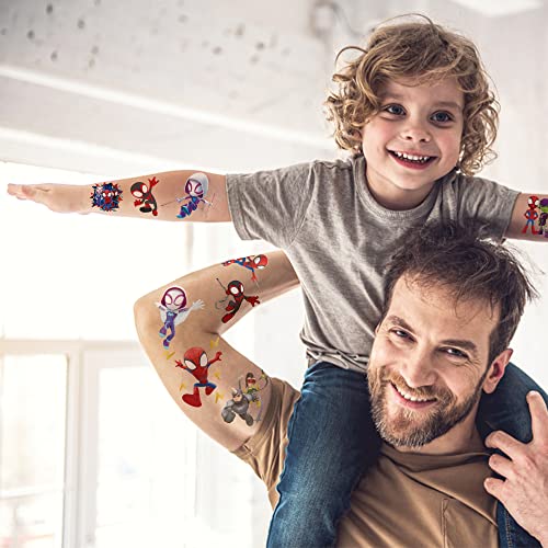 8 Sheets Spider Temporary Tattoos For Kids Spider Birthday Party Supplies Favors Decorations Cute Fake Tattoos Stickers Spider Party Decorations #TOP4