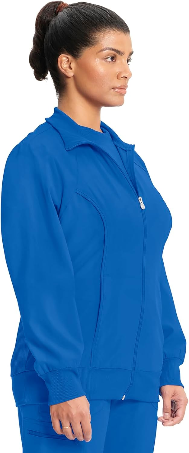 Cherokee Infinity Womens Zip Front Jacket With 2 Pockets Contemporary Fit Back Shoulder Yokes & Front Princess Seams- 2391A - Image 6