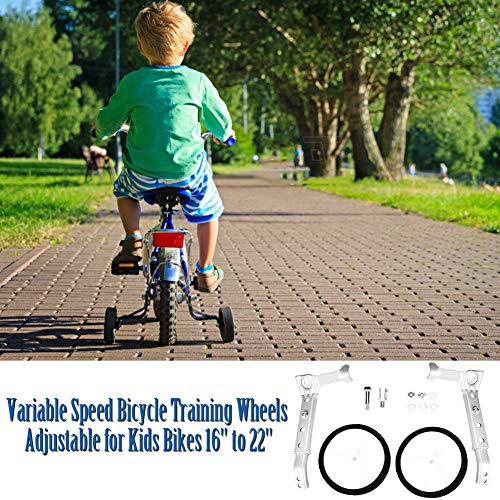 Ruedas de entrenamiento para bicicleta de niños 16-22 pulgadas, estabilizadores universales en color plateado miniatura 5