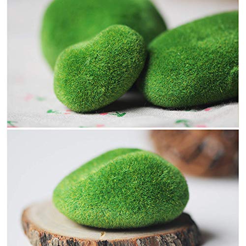 Oddier 20 Pieces Artificial Moss Rocks, Decorative Faux Green Moss Covered Stones, Green Moss Balls Fake Moss Decor For Pot Planter Fairy Gardens Floral Arrangements Craft(2 Size) #TOP3