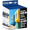 Paquete combinado de cartuchos de tinta 222XL remanufacturados de repuesto para cartuchos de tinta 222 222XL, funciona con impresoras Expression XP-5200 y Workforce WF-2960 (2 negras, 1 cian