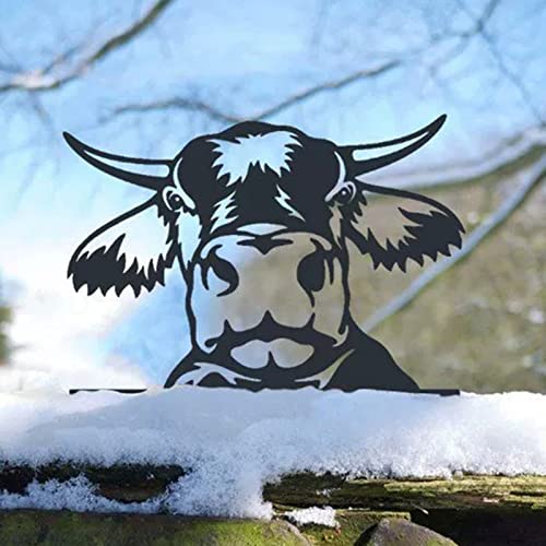 Gartendeko Gartenstatuen Silhouette Weide Bauerngarten Statue Kuh...