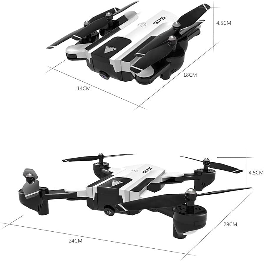 Image showing the SG900-S drone in both folded and unfolded states, with dimensions indicated.