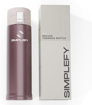 Simplefy Deluxe Stainless Steel Vacuum Insulation Bottle 16oz Leak-Proof Lid, BPA-Free, Easy-Clean, Durable Travel Bottles for School, Office & Sports