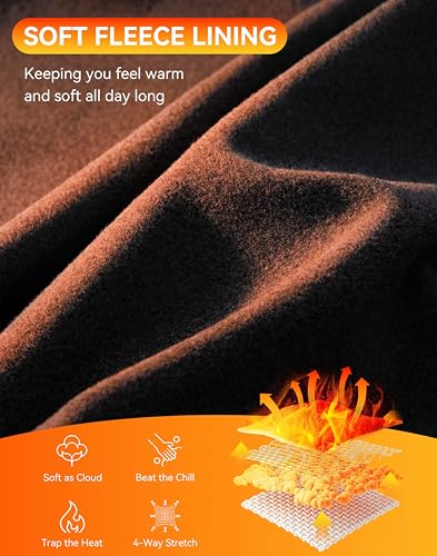 Men's Fleece Lined Winter Pants 32"/34"/36" Inseam Tall Sweatpants with Zipper Pockets Warm Athletic Joggers Men4