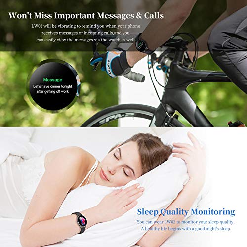 OWSOO LW02 pulseira inteligente relógio esportivo de 1,4 polegadas TFT tela BT4.2 rastreador de apti