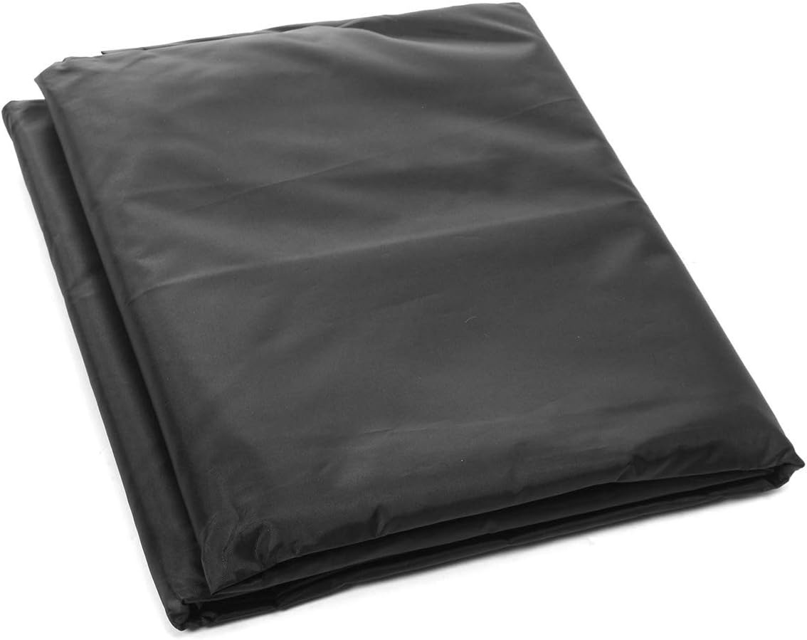 Black Round Fire Pit Cover Polyester Dustproof & Waterproof for Stove Brazier Protection (80.3x23.6 Inch)