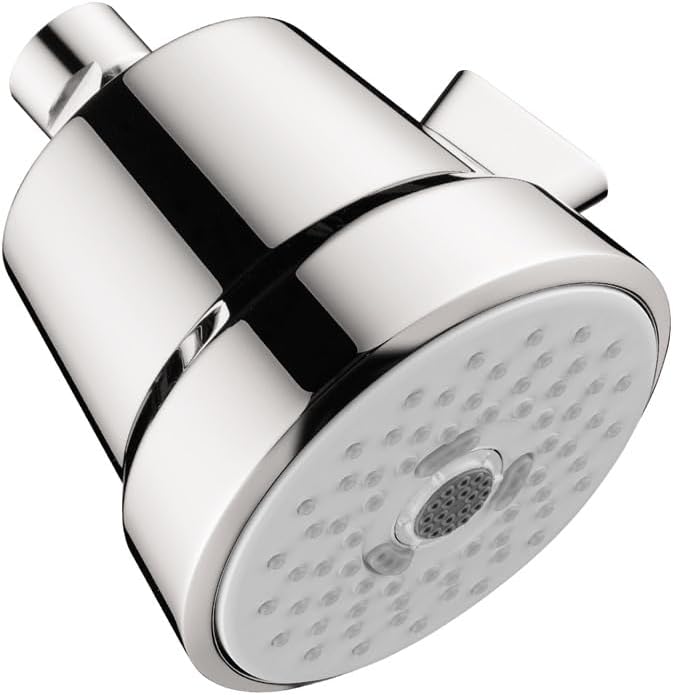 hansgrohe Club 4-inch Showerhead Easy Install Classic 3-Spray Full, Pulsating Massage, Intense Turbo Easy Clean with QuickClean in Chrome, 04500000