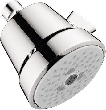 hansgrohe Club 4-inch Showerhead Easy Install Classic 3-Spray Full, Pulsating Massage, Intense Turbo Easy Clean with QuickClean in Chrome, 04500000
