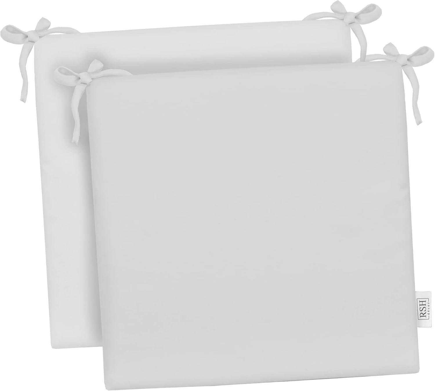 RSH Décor Indoor Outdoor Tempotest Set of 2 Foam Dining Chair Seat Cushions, 17 x 17 x 2, Choose Color (Classic White)