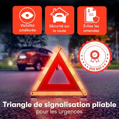 PURAHELP Triangle Voiture ECE R27 - Triangle de Signalisation Voiture – vue 2
