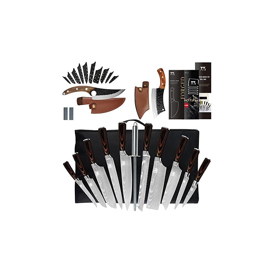XYJ-Japanese-Chef-Knife-Set-Serbian-Boning-Knives-High-Carbon-Steel-Cleaver-Santoku-Slicing-Knife-With-Sheath-Carry-BagSharpener-Rod XYJ Japanese Chef Knife Set Serbian Boning Knives High Carbon Steel Cleaver Santoku Slicing Knife With Sheath Carry Bag&Sharpener Rod