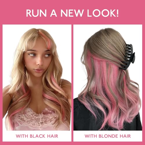 Image of WENNALIFE Peach Pink Clip in Hair Extensions Real Human Hair 35g 6pcs 16 Inch Colored Hair Extensions for Kids Women Colorful Hair Pieces Pop-up Style Straight Extensiones De Cabello Humano Con Clip