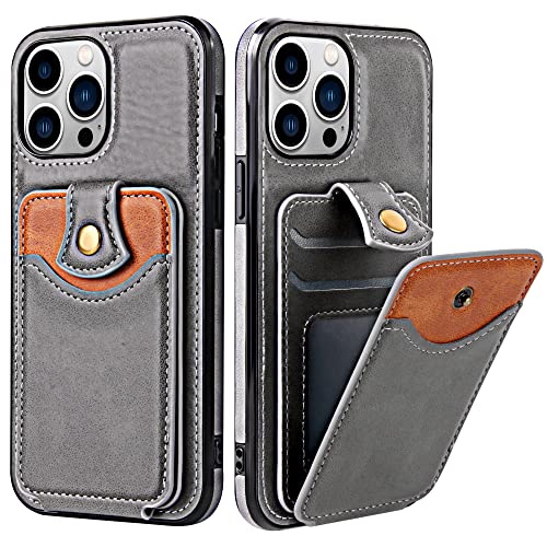 Vikoros Handyhüllen Kompatibel mit Apple iPhone 13 Pro Max Wallet Case für Damen Herren, Cool Leder Heavy Duty Stoßfest Schutzhülle Bumper Case für iPhone 13 Pro Max mit Kartenhalter 6,7 Zoll Cover