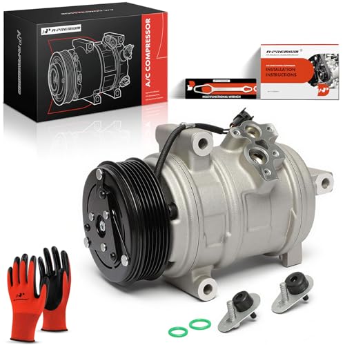 A-Premium A/C AC Compressor with Clutch (6-Grooves) Compatible with Ford Edge 2007-2010 & Lincoln MKX (Base) 2007-2010, Replace# 7T4Z19703A