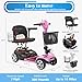 Ecomobi 15-30 Miles 4 Wheels Mobility Scooter for Adults/Seniors, 350W Powered & 8/9″ tire Electric Wheelchair Device w/Removeable Battery, 2*Baskets/Rear Tail Lights, Compact Duty Mobile for Elderly