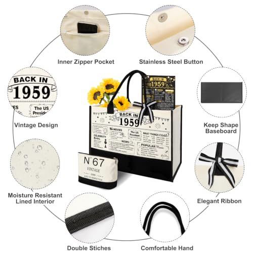 67th Birthday Gift for Women-N°67 Canvas Tote Bag,Makeup Bag,Back in Poster by YeohJoy - Used condition - Image 3