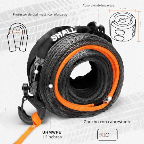 Cuerda sintética para cabrestante SHALL evita roturas de cables de acero 16t 4