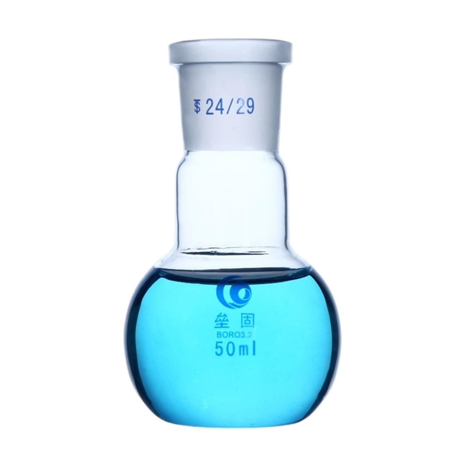 Kolba jednoportowa, dno, grube szkło borokrzemowe, odporność na wysokie temperatury, standardowa kolba laboratoryjna(1000ml kaliber 24mm)