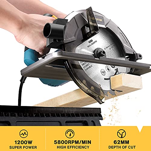 Sega circolare 1200 W, 5800 RPM, 24T Lama di Φ185