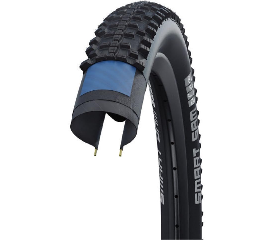 2 x Schwalbe Smart Sam Fahrradreifen ADDIX Performance Line Schwarz/Bronze 54-584 (27.5 x 2.10) inkl. Reifenheber