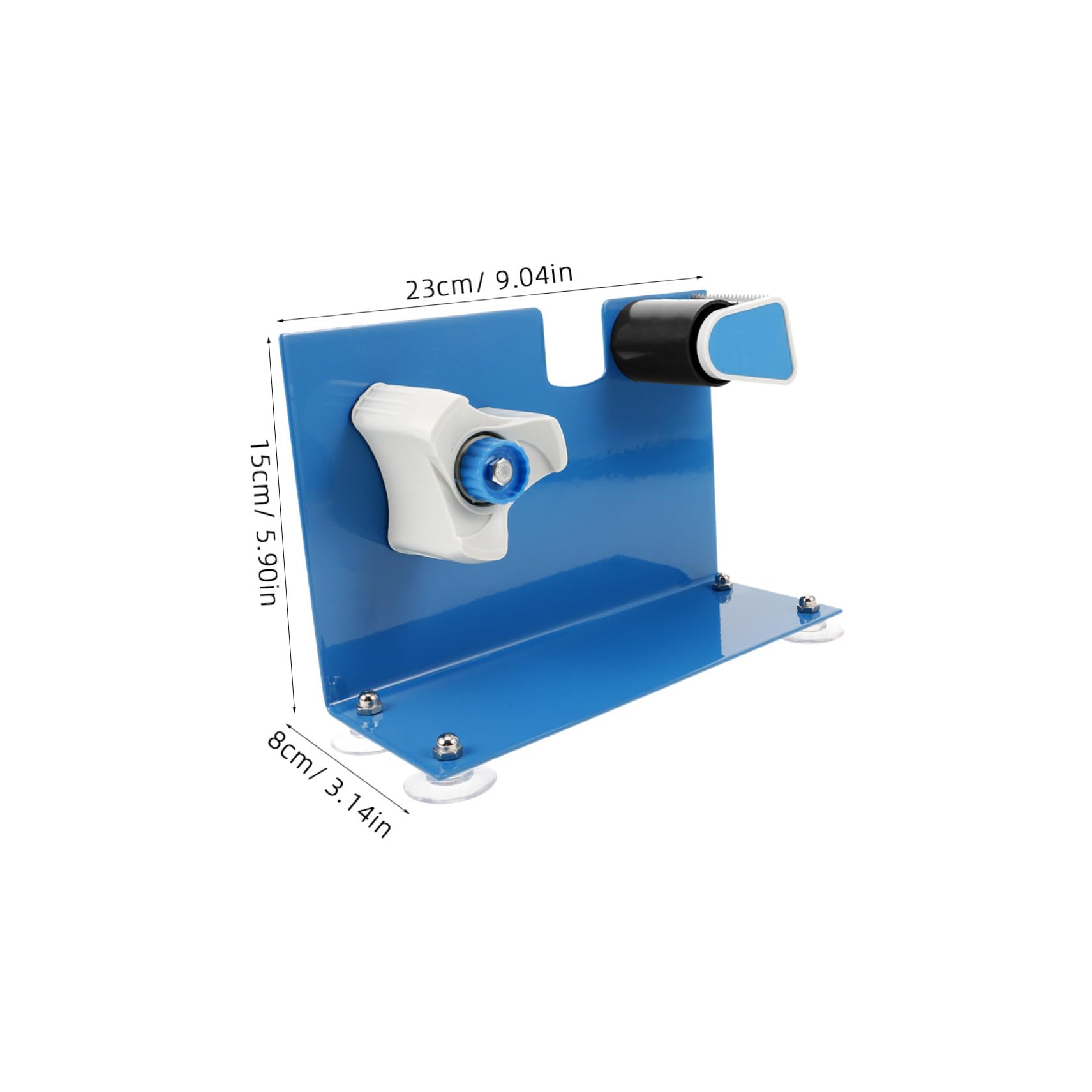 Distributore di Nastro Adesivo Portatile in Ferro Compatibile con Nastro da Imballaggio Fino con Taglierina Integrata e Base Ventosa per Uso Ufficio Magazzino e Domestico