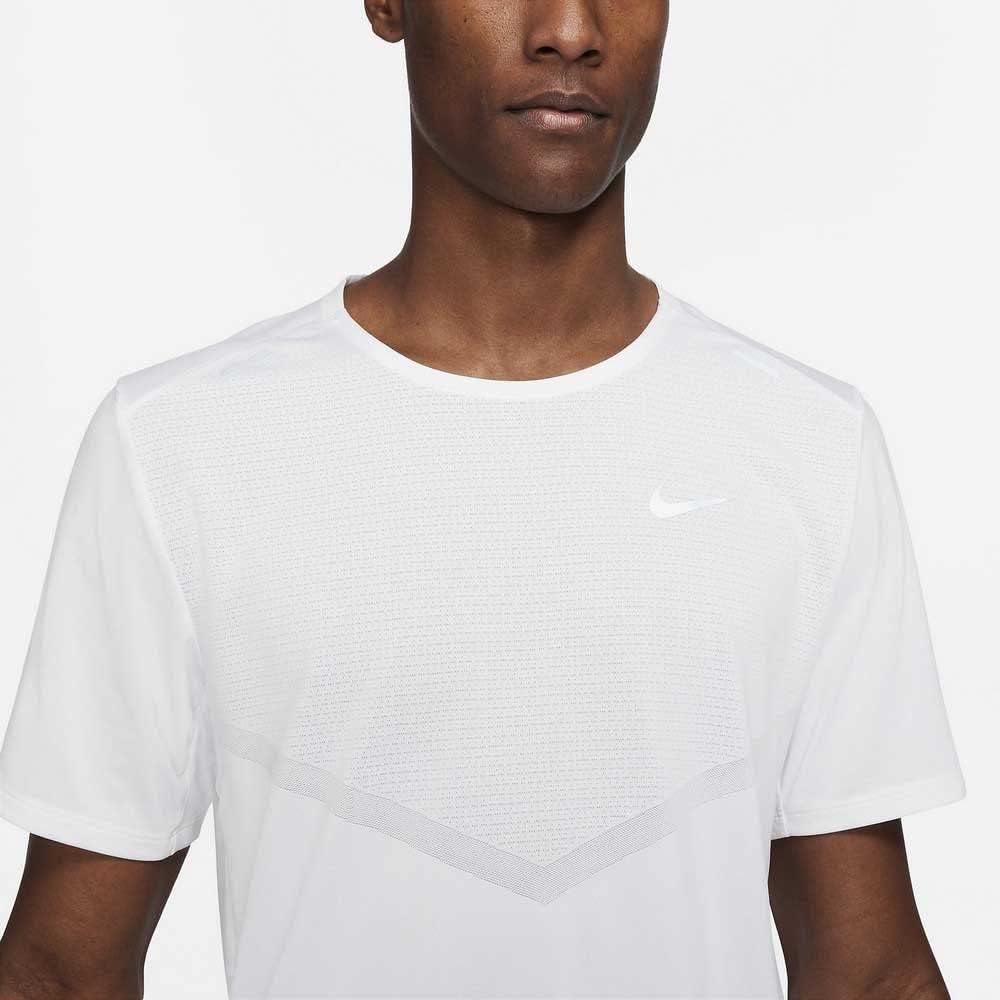 Nike Dri-FIT Rise 365 Men's Short-Sleeve Running Top (Large, White) - Image 3