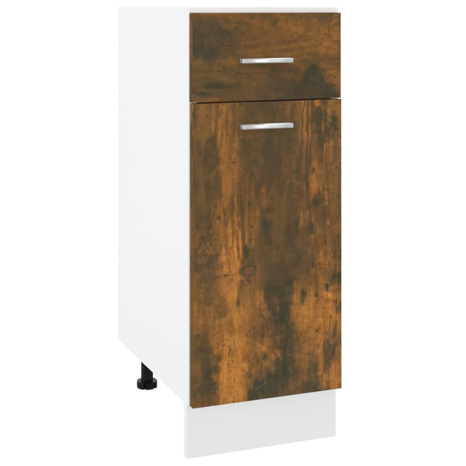 Homgoday Armario inferior de cajón de roble ahumado, 30 x 46 x 81,5 cm, madera de ingeniería, armario de cocina, armario lateral de almacenamiento, mueble de comedor, equipo de cocina, armario de