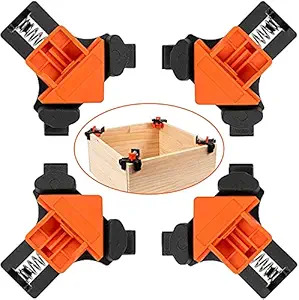 AASONS 90 Degree Angle Clamps, Woodworking Corner Clip, Right Angle Clip Fixer, Set of 4 Clamp Tool with Adjustable Hand Tools