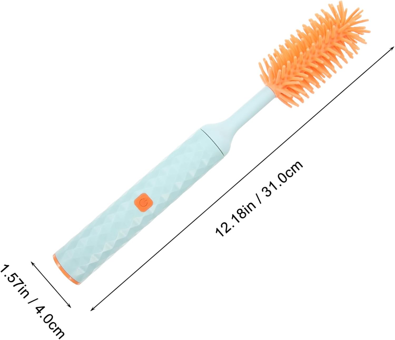 Generic Electric Bottle Cleaning Brush Silicone Rotatable Milk Bottle Cleaner with Long Handle for Narrow Neck Cups Blue