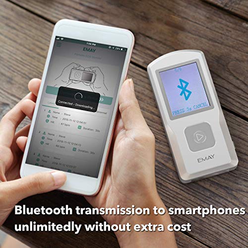 EMAY Portable EKG Monitor | Wireless EKG Monitoring Device with iOS & Android App | Personal ECG Rhythm & Heart Rate Monitor for Home Use | Works with Smartphone and PC