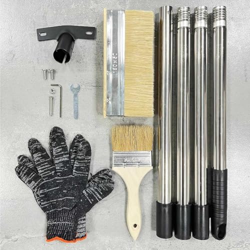 Brosse à teinture pour terrasse avec long manche pour bois et extérieur
