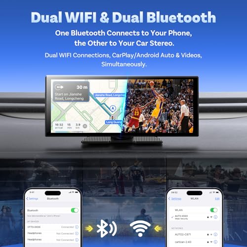 OTTOCAST OttoScreen AI, 11.4" Portable CarPlay Screen for Car with YouTube and Backup Camera for iPhone(iOS 8+) Android Auto(Android 11+), Built-in Apps, Voice Control, Android 15 OS by OTTOCAST - Image 9