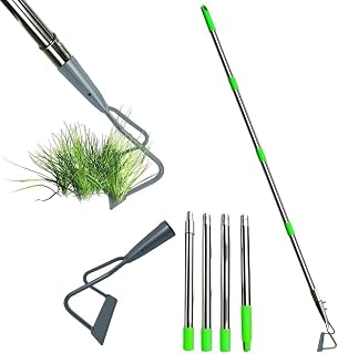 HASTHIP® 160cm Gardening Grass Puller Tool, Garden Hoe Grass Tool, Manual Weed Remover Tool with Long Handle, Gardening/Agriculture Weed Puller Tool for Garden & Lawn Removing Weed, Loosening Soil