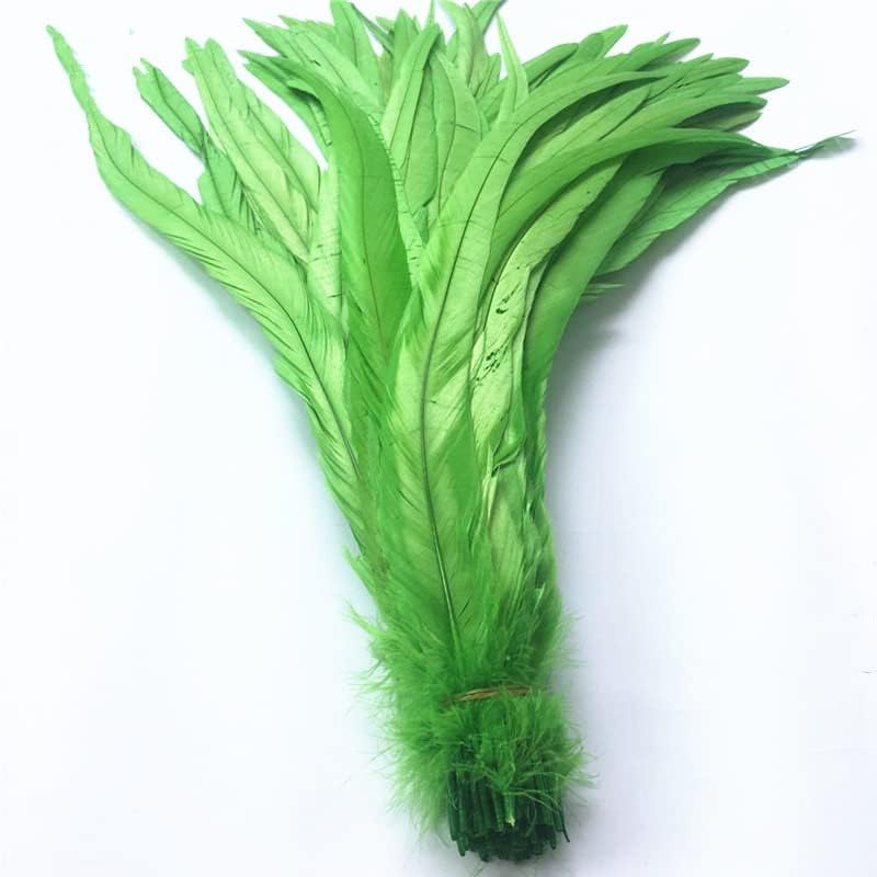 Zamihalaa - 16-18 Inch 40-45CM Lake Blue Rooster Coque Tail Feather Feathers for Crafts Wedding Decoration Pheasant Plumes - 100 Pcs