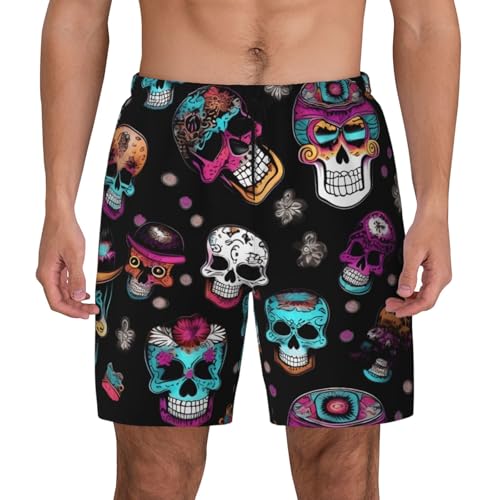 Bañador para hombre de secado rápido con estampado de calaveras y azúcar
