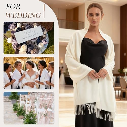 Image of Pashmina Scarf and Shawl - Soft Women Pashminas Wrap for Wedding Evening Party dresses