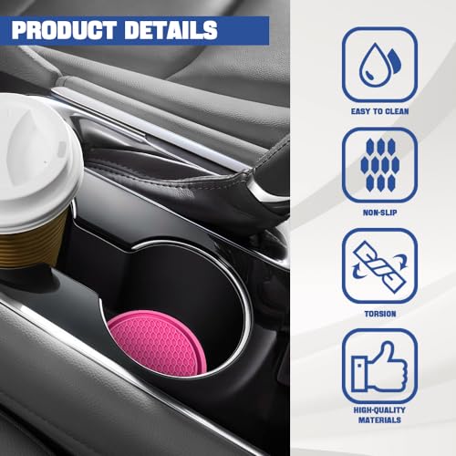 Portavasos para auto de silicona antideslizante 2.75 pulg miniatura 7