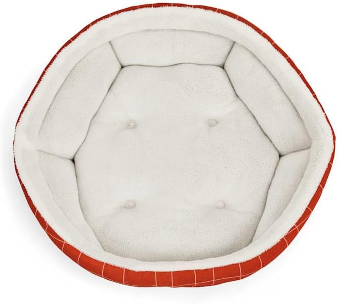 review EveryYay Essentials Snooze Fest Brown Windowpane-Print Cuddler Dog Bed, 19
