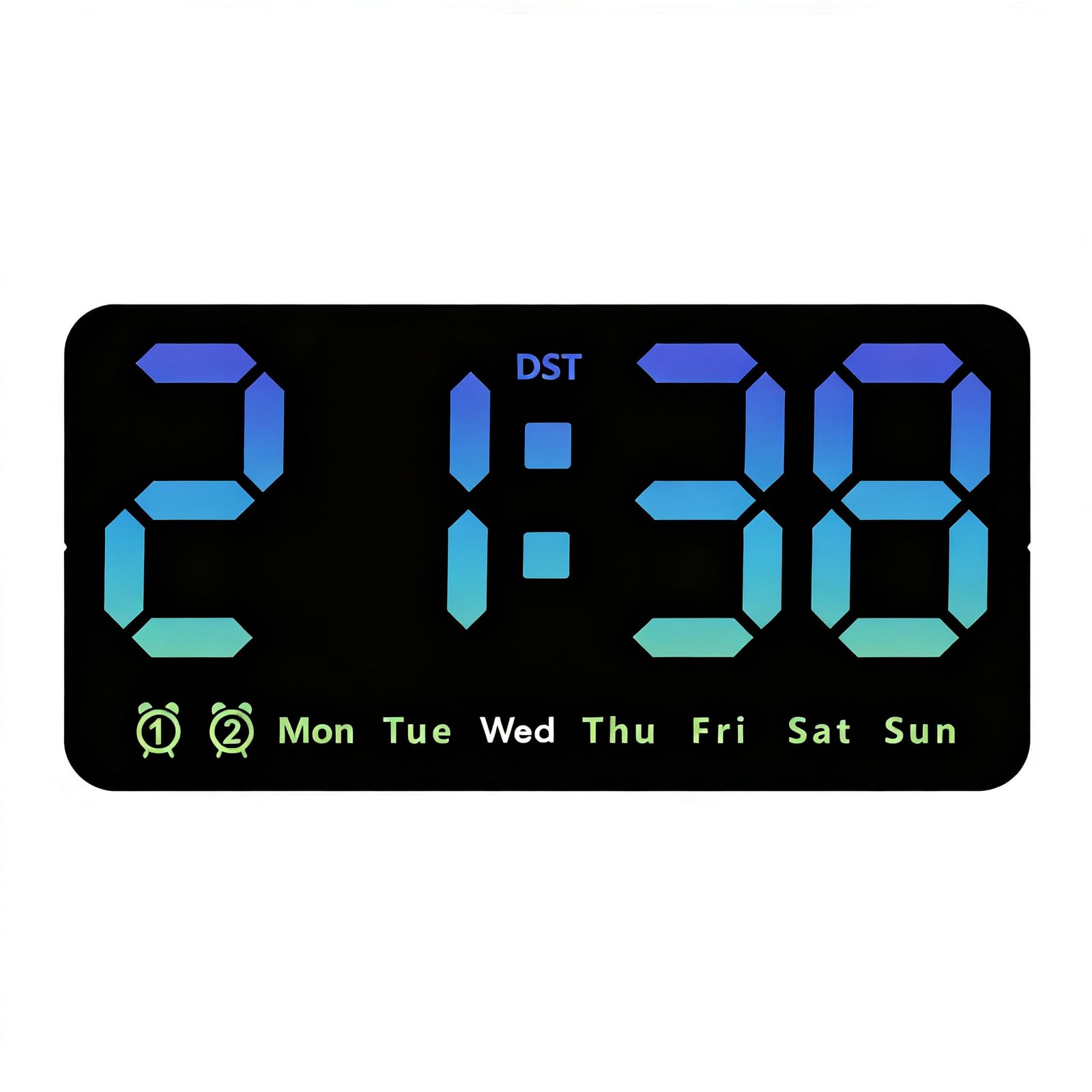 PUXZYAX Wall Clock Versatile Digital Clock Pink Designed For Families Offers Dual Alarms Classroom Morning Routines Can Two, Blue