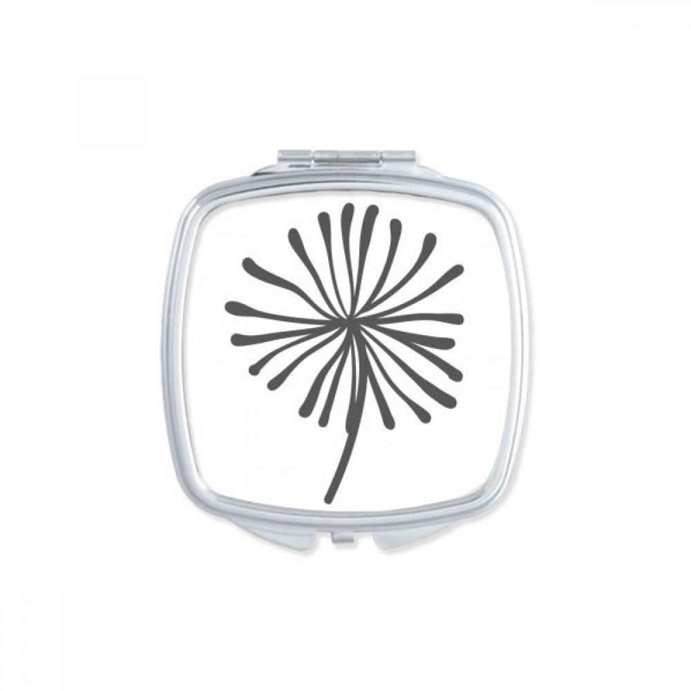 Miroir de maquillage fleur de pissenlit carré et de poche pour sac