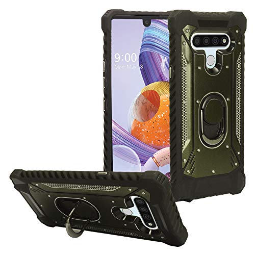 CELZEN - for LG Stylo 6 LM-Q730 (2020) - Aluminum Metal Hybrid Phone Case with Stand - ZY0 Dark Green