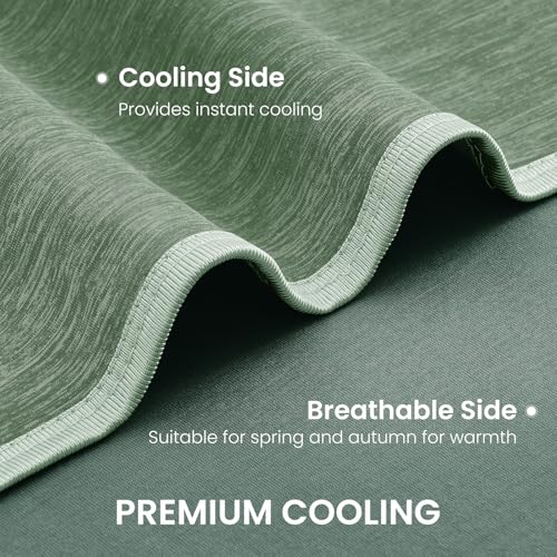 Image of Topcee Cooling Blanket(90 inchx108 inchKing Size) for Night Sweats Absorbs Heat to Keep Adults Cool on Warm Nights, Q-Max 0.5 Cooling Blankets for Hot Sleepers, Ultra-Cool Lightweight Blanket for Bed
